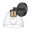 Golden Lighting Roxie 1 Light Wall Sconce, Black/BZ/Clear - 6958-1WBLK-BCB-CLR