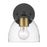 Golden Lighting Roxie 1 Light Wall Sconce, Black/Clear