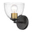 Golden Lighting Roxie 1 Light Wall Sconce, Black/Clear