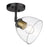 Golden Lighting Roxie 1 Light Wall Sconce, Black/Clear