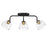 Golden Lighting Roxie 3 Light Semi-Flush, Black/Clear