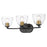 Golden Lighting Roxie 3 Light Bath Vanity, Black/BZ/Clear - 6958-BA3BLK-BCB-CLR