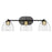 Golden Lighting Roxie 3 Light Bath Vanity, Black/Clear