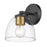 Golden Lighting Roxie 1 Light Semi-Flush, Black/Clear