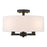 Golden Lighting Eliana 4 Light Semi Flush Mount, Black/White