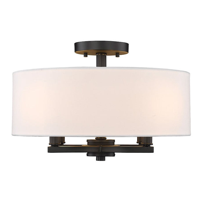 Golden Lighting Eliana 4 Light Semi Flush Mount, Black/White