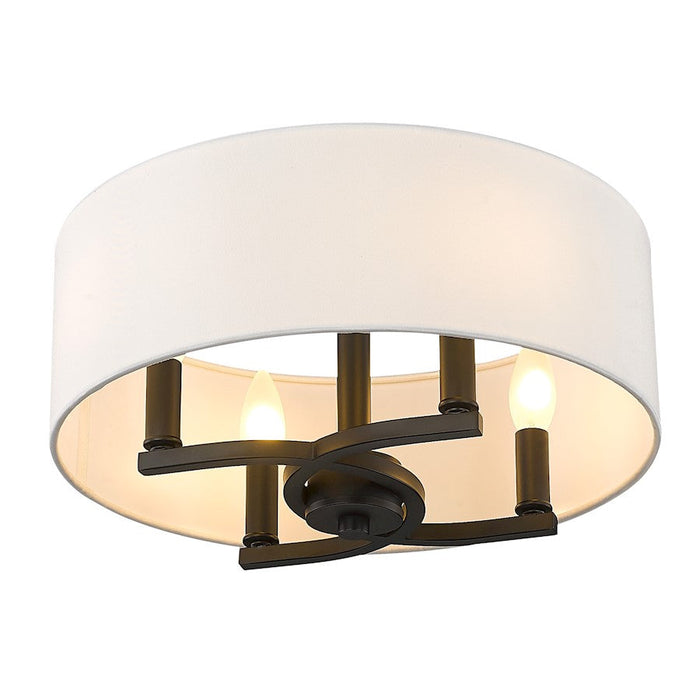 Golden Lighting Eliana 4 Light Semi Flush Mount, Black/White