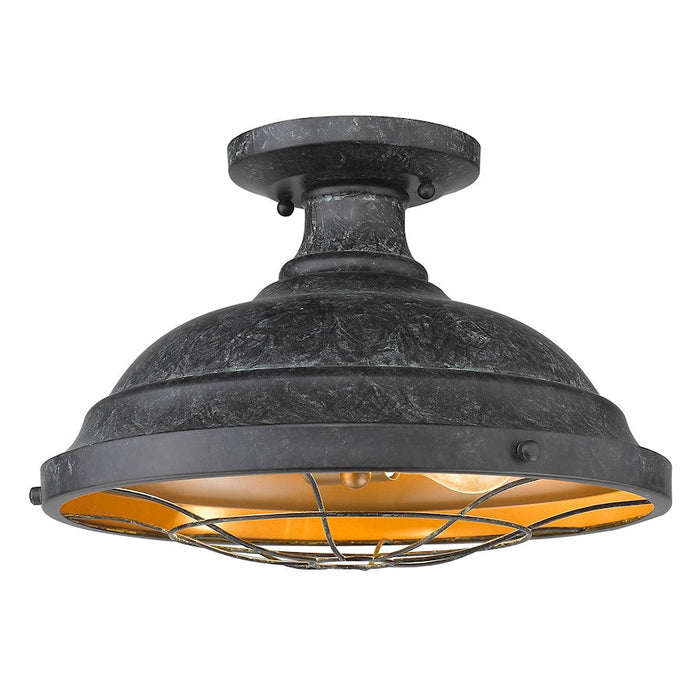 Golden Lighting Bartlett 2 Light Semi-Flush, Black Patina - 7312-SFBP