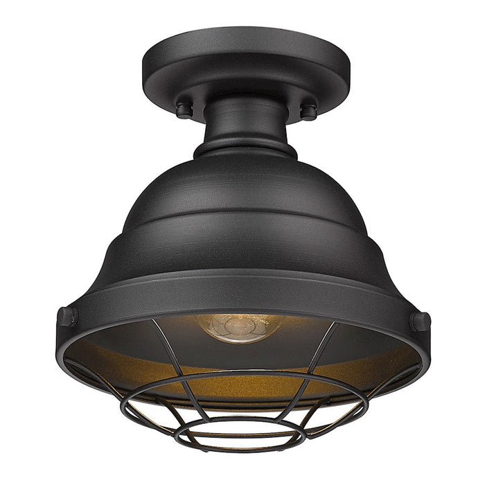 Golden Lighting Bartlett Outdoor Semi Flush Mount, Natural Black - 7316-OSFNB