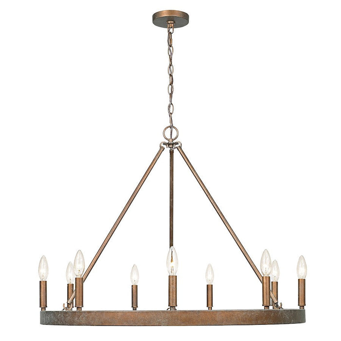 Golden Lighting Carraway 9 Light Chandelier, Copper Patina