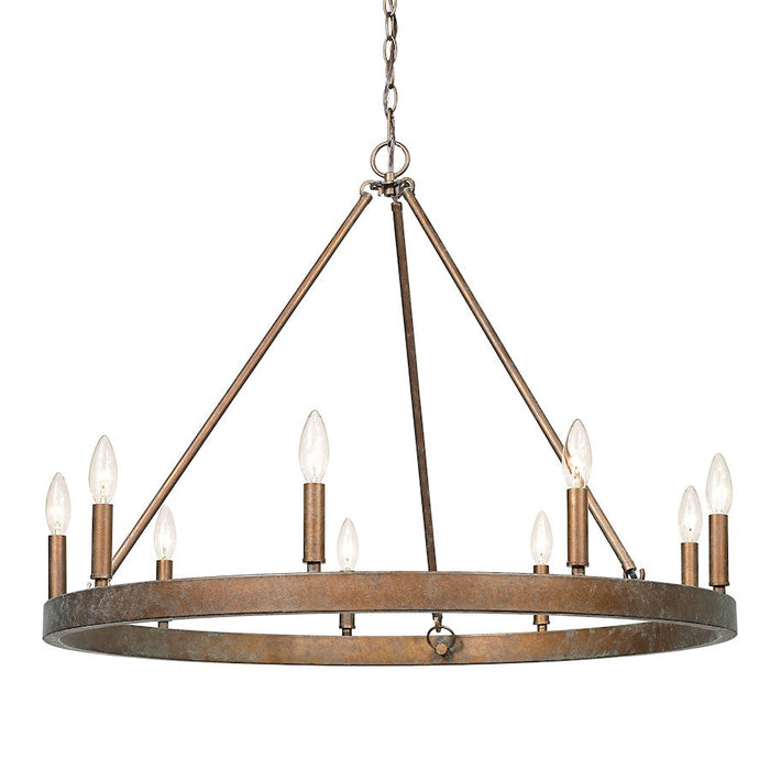 Golden Lighting Carraway 9 Light Chandelier, Copper Patina