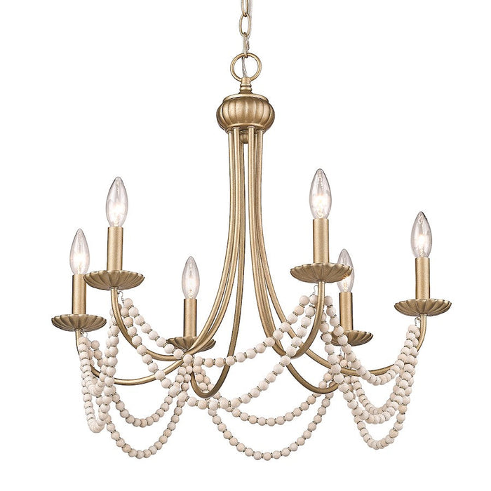 Golden Lighting Serafina 6 Light Chandelier, Golden Aura