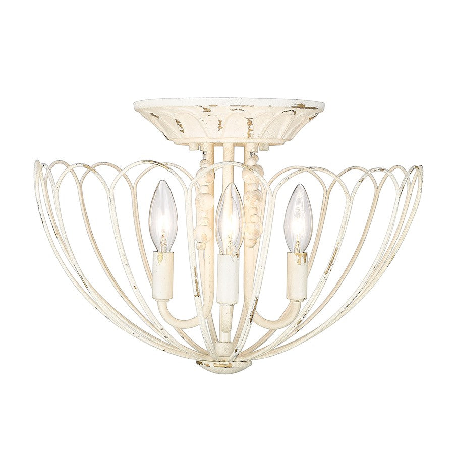 Golden Lighting Marguerite 4-Light Semi Flush Mount, White - 7862-SFVPW