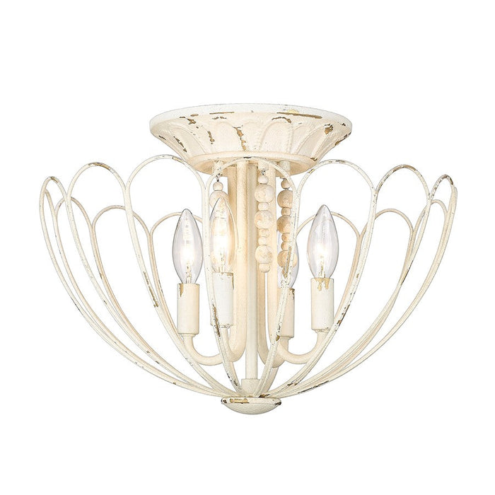 Golden Lighting Marguerite 4-Light Semi Flush Mount, White