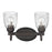 Golden Lighting Parrish 2 Light Bath, Rubbed Bronze/Seeded - 8001-BA2RBZ-SD