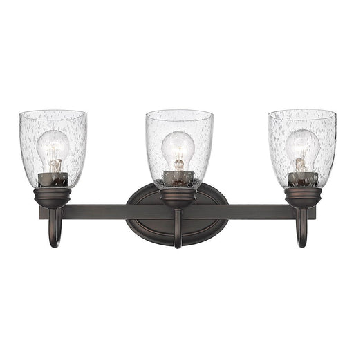 Golden Lighting Parrish 3 Light Bath, Rubbed Bronze/Seeded - 8001-BA3RBZ-SD