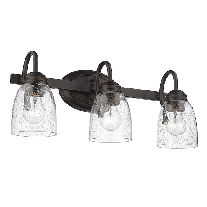 Golden Lighting Parrish 3 Light Bath, Rubbed Bronze/Seeded