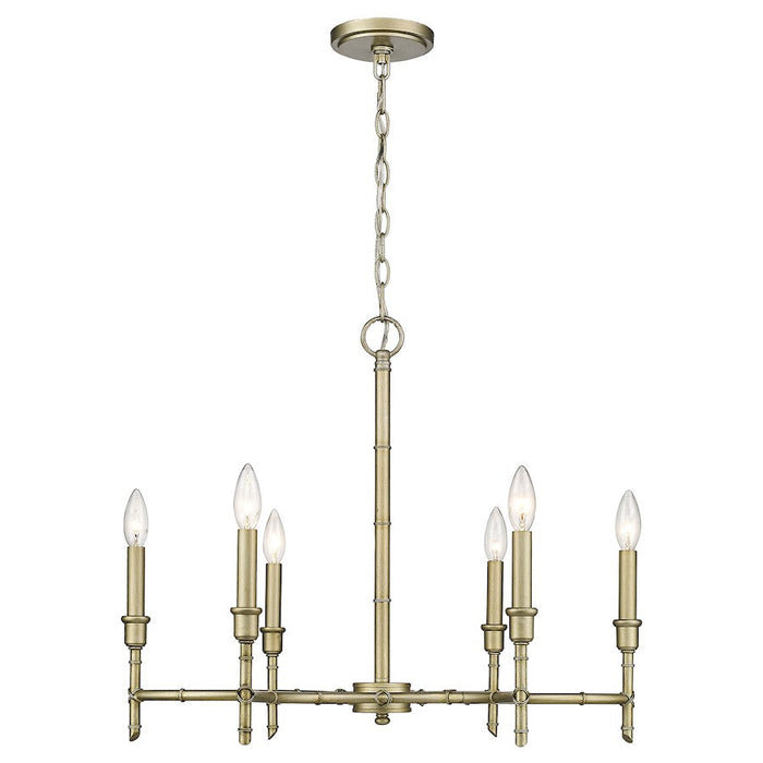 Golden Lighting Cambay 6 Light Chandelier, White Gold