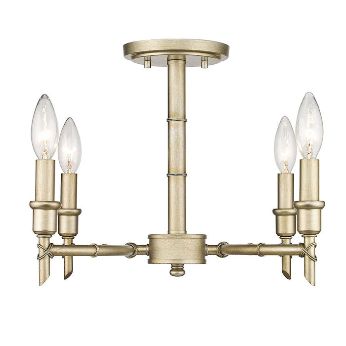 Golden Lighting Cambay 4 Light Semi-Flush Mount, White Gold