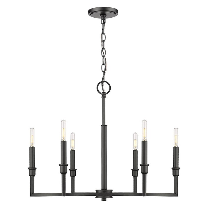 Golden Lighting Ellyn 6 Light Chandelier, Matte Black