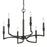 Golden Lighting Ellyn 6 Light Chandelier, Matte Black