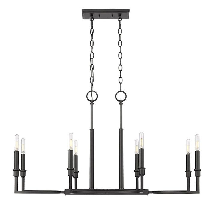 Golden Lighting Ellyn 8 Light Linear Pendant, Matte Black