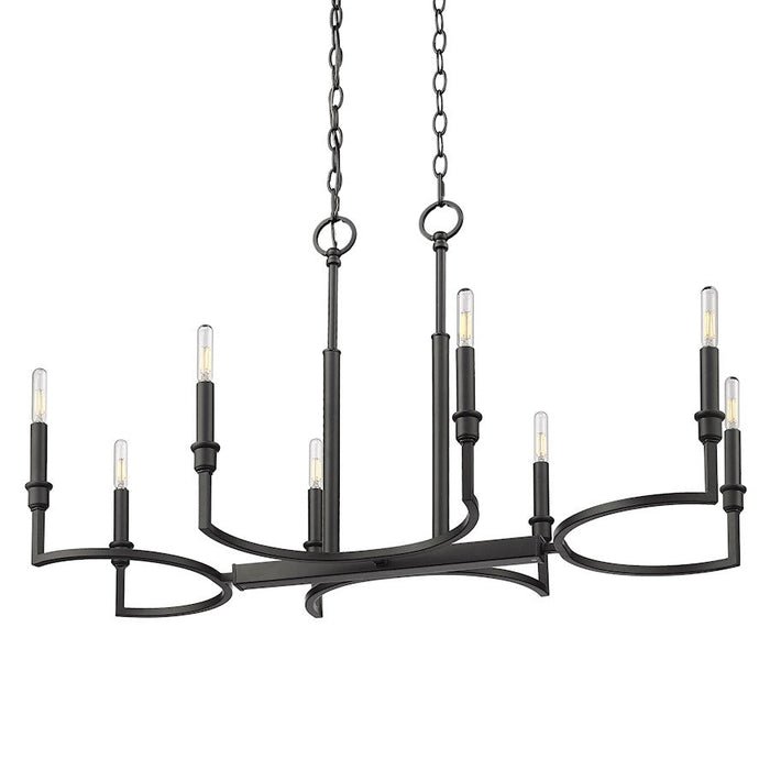 Golden Lighting Ellyn 8 Light Linear Pendant, Matte Black