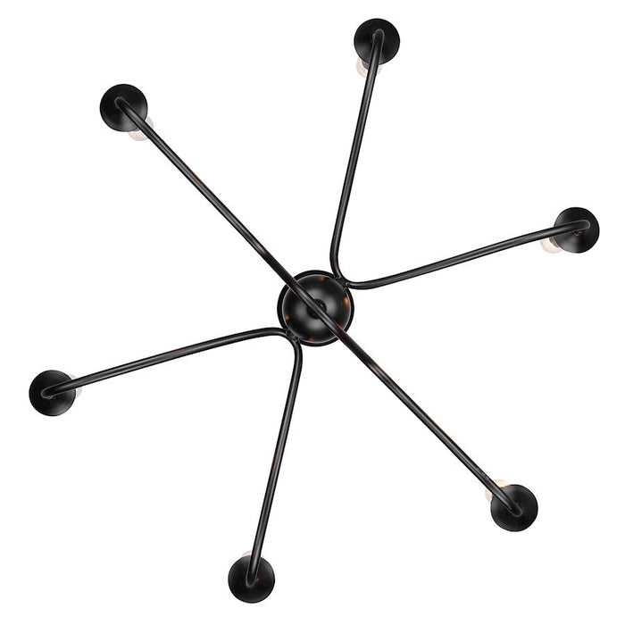 Golden Lighting Tierney 6 Light Chandelier, Matte Black