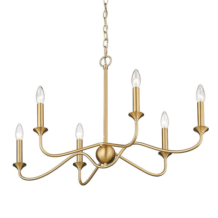 Golden Lighting Tierney 6 Light Pendant, Brushed Bronze