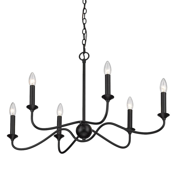 Golden Lighting Tierney Linear Pendant, Matte Black