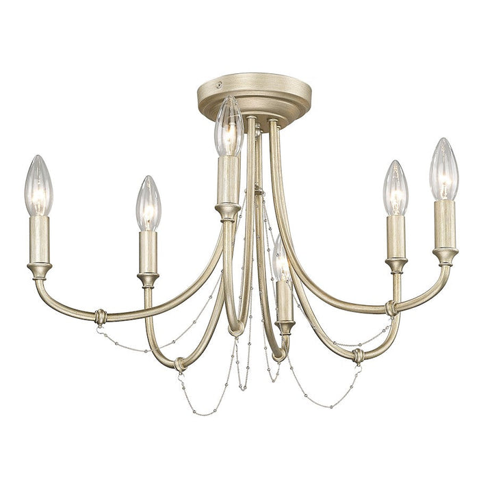 Golden Lighting Kamila 6-Light Semi Flush Mount, White Gold