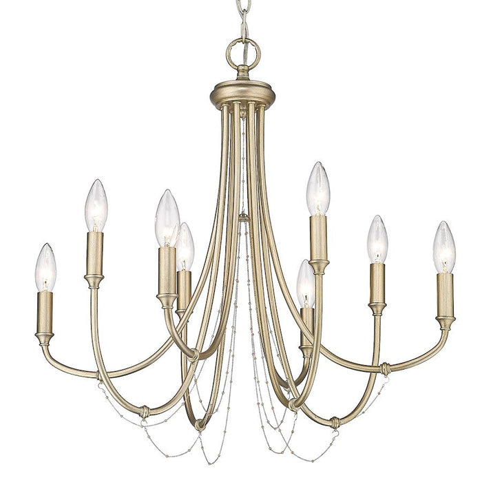 Golden Lighting Kamila 8 Light Chandelier, White Gold