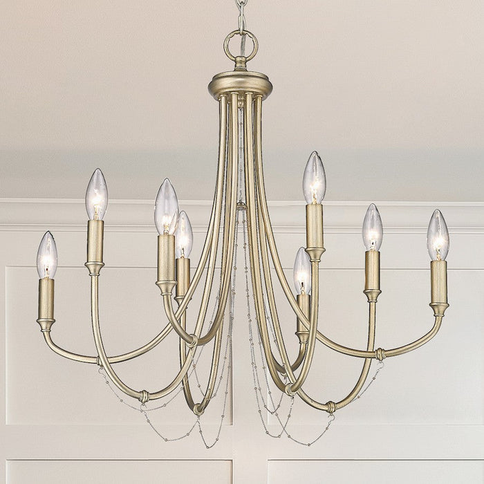 Golden Lighting Kamila 8 Light Chandelier, White Gold