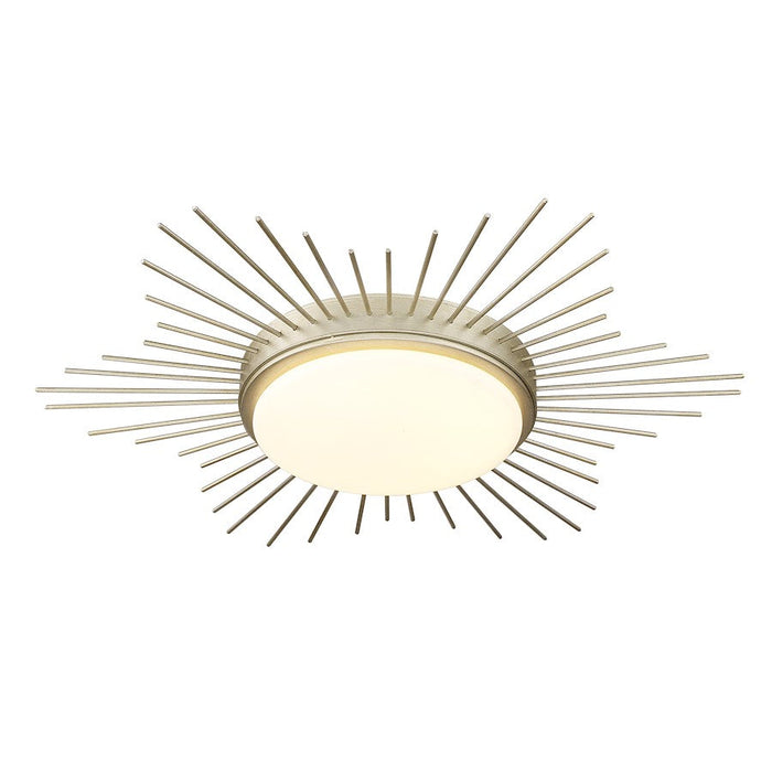 Golden Lighting Kieran 1-Light Flush Mount, White Gold/Opal - 9126-FM18WG-OP