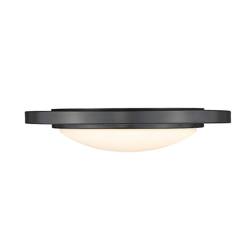 Golden Lighting Astra 1 Light Flush Mount, Black/Opal