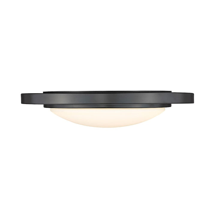 Golden Lighting Astra 1 Light Flush Mount, Black/Opal