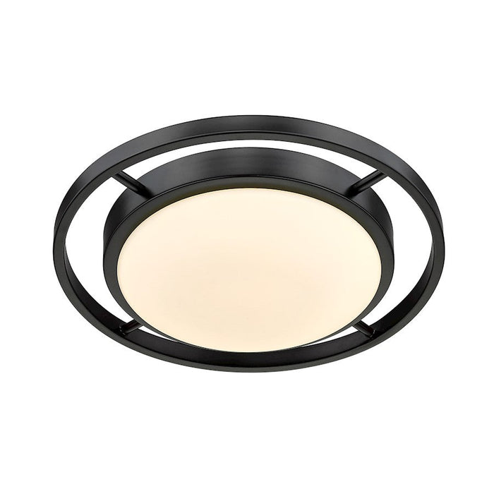 Golden Lighting Astra 1 Light Flush Mount, Black/Opal