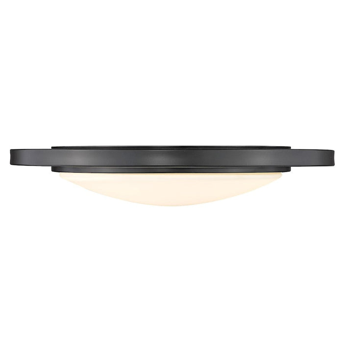 Golden Lighting Astra 1 Light Flush Mount, Black/Opal
