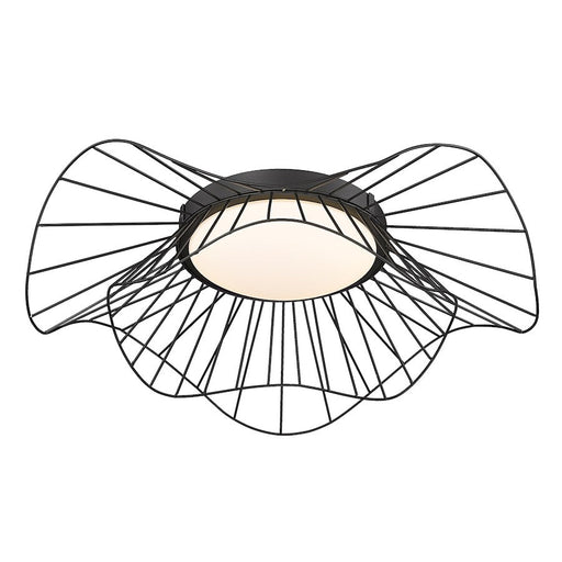 Golden Lighting Elena 1 Light Flush Mount, Natural Black/Opal - 9136-FM24NB-OP