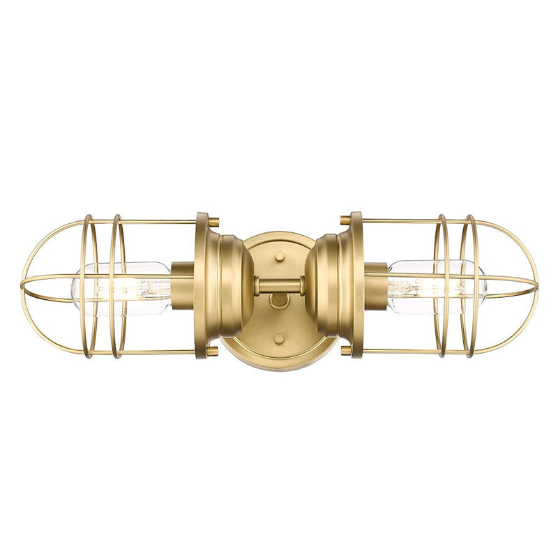 Golden Lighting Seaport 2 Light Wall Sconce, Bronze
