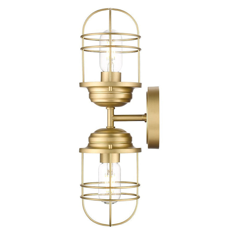 Golden Lighting Seaport 2 Light Wall Sconce, Bronze