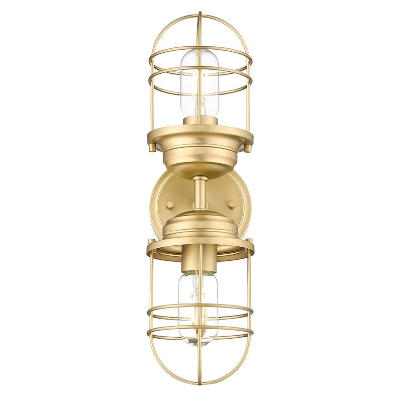 Golden Lighting Seaport 2 Light Wall Sconce, Bronze