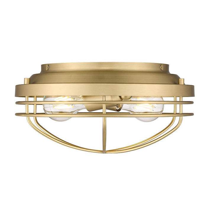 Golden Lighting Seaport 2 Light Flush Mount, Bronze