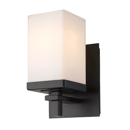 Golden Lighting Maddox 1 Light Wall Sconce, Matte Black/Opal - DDDD-BA1BLK-OP