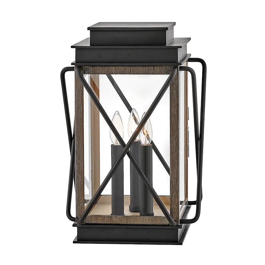 Hinkley Lighting Montecito 3 Light MED Pier Mount 12V, Black/Clear - 11197BK-LV