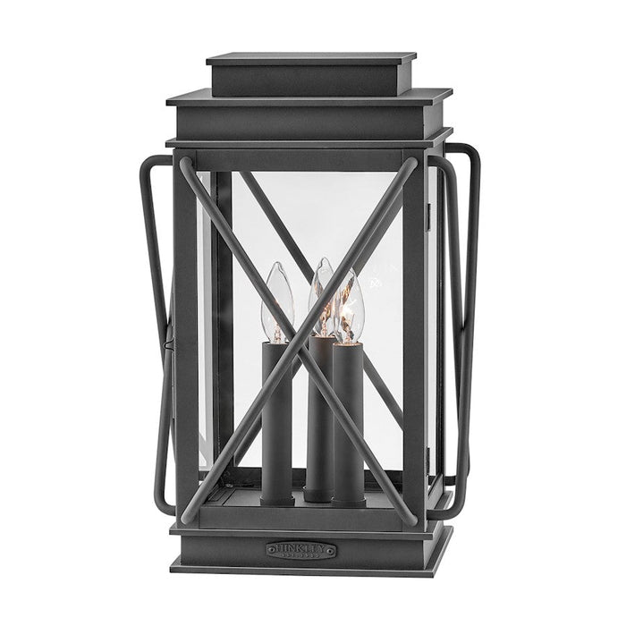 Hinkley Lighting Montecito 3 Light Outdoor MED Pier Mount, BK/Clear - 11197MB-LV