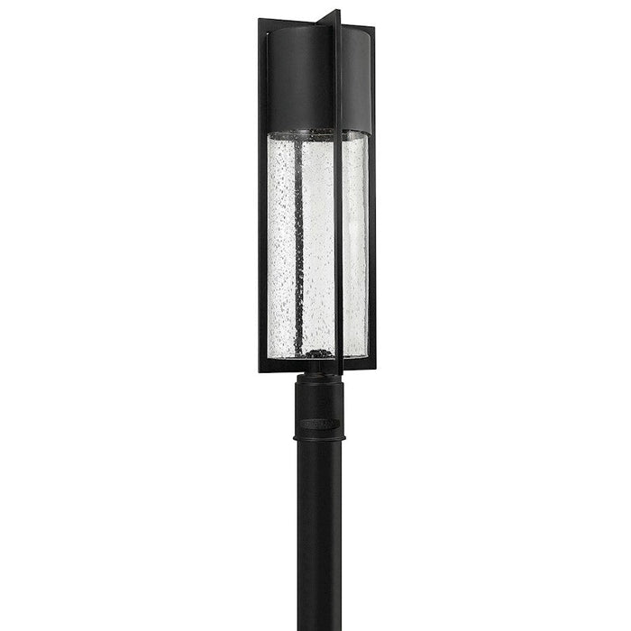 Hinkley Lighting Shelter 1 Light Outdoor Post Mount, Black/Seedy - 1321BK-LV