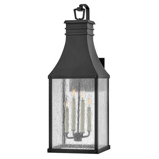 Hinkley Lighting Beacon Hill 4 Light Outdoor XL Wall Mount, Black/Seed - 17468MB