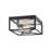 Hinkley Lighting Brixton Outdoor 2-LT Flush Mount, Black/Clear Mitered - 18373BK