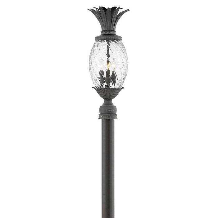 Hinkley Lighting Plantation 3 Light Post Mount, Museum Black/Clear - 2121MB-LV